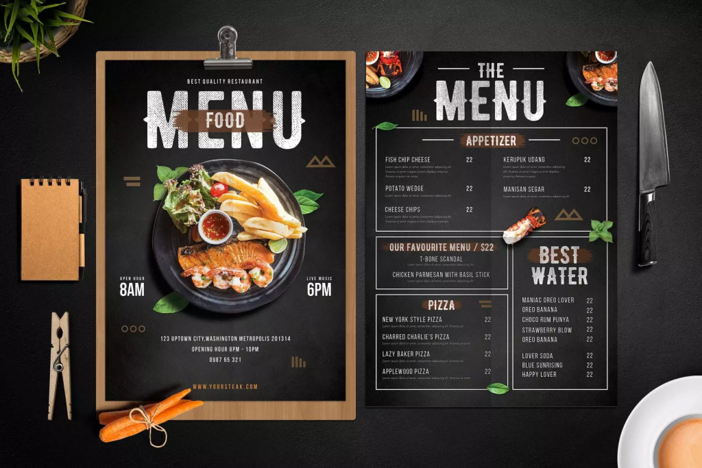 Dịch vụ thiết kế menu, thực đơn nhà hàng khách sạn